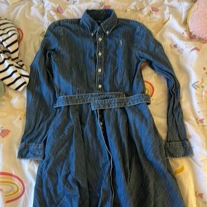 Polo dress for kids, color jean, Size 16